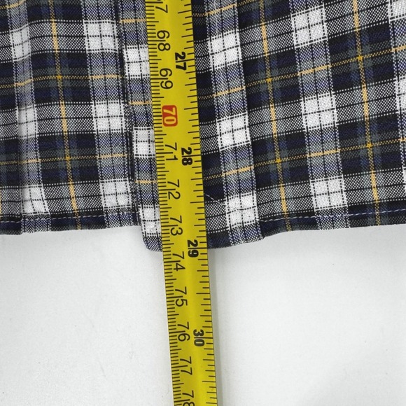 Ralph Lauren Classic Fit Mens XL Plaid Button Down Shirt Navy White Yellow Pony - Picture 8 of 8